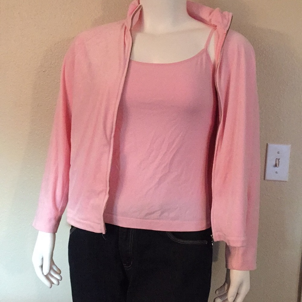 Fuzzy pink jacket with bonus matching tank top